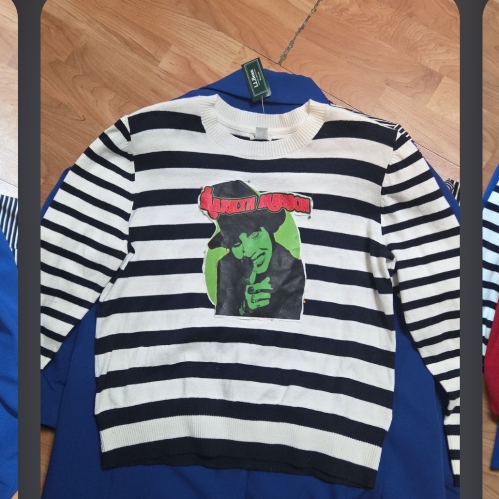 Marilyn manson striped sweater